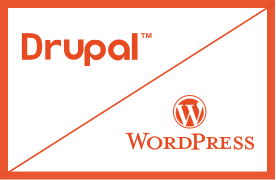 Drupal and Wordpress Logos