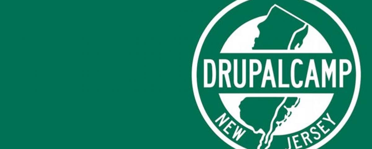 Drupalcamp NJ Logo on a green background