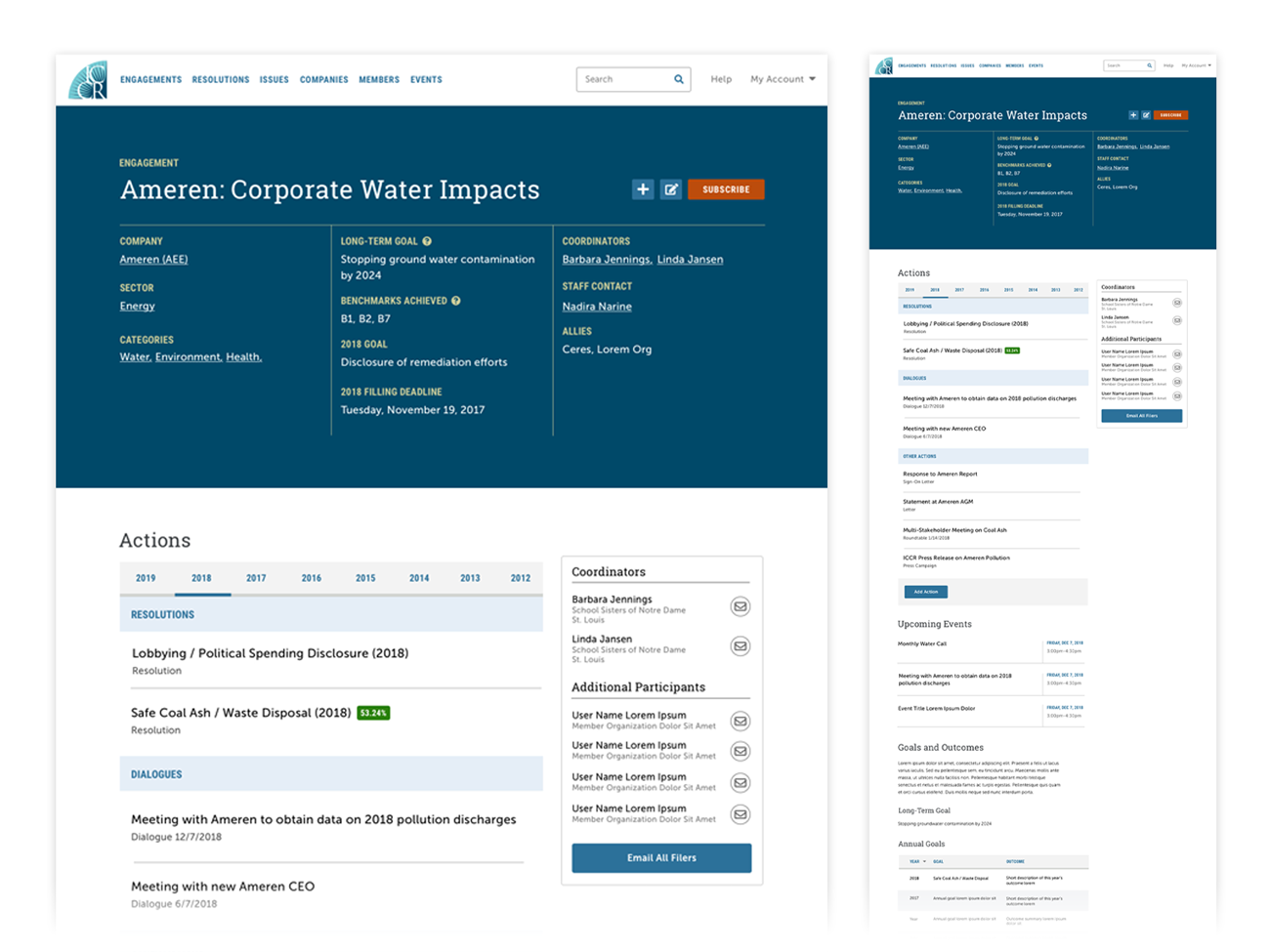 Collage of ICCR user portal experience