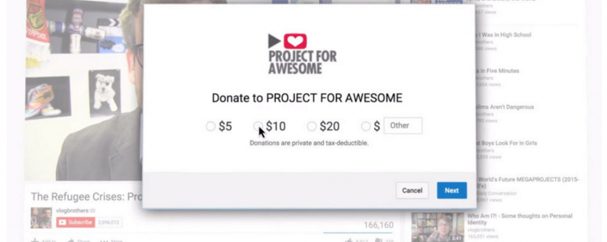 Youtube donation