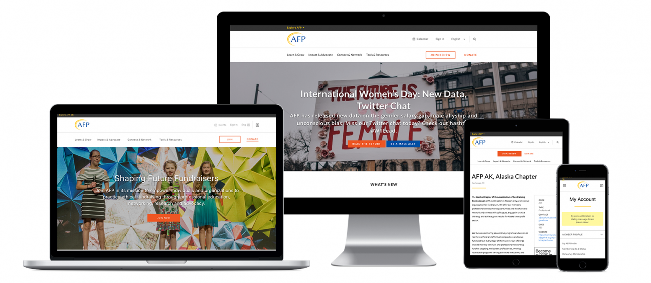 AFP website on desktop, tablet, and mobile