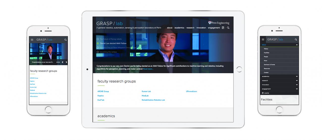 GRASP website on desktop and mobile