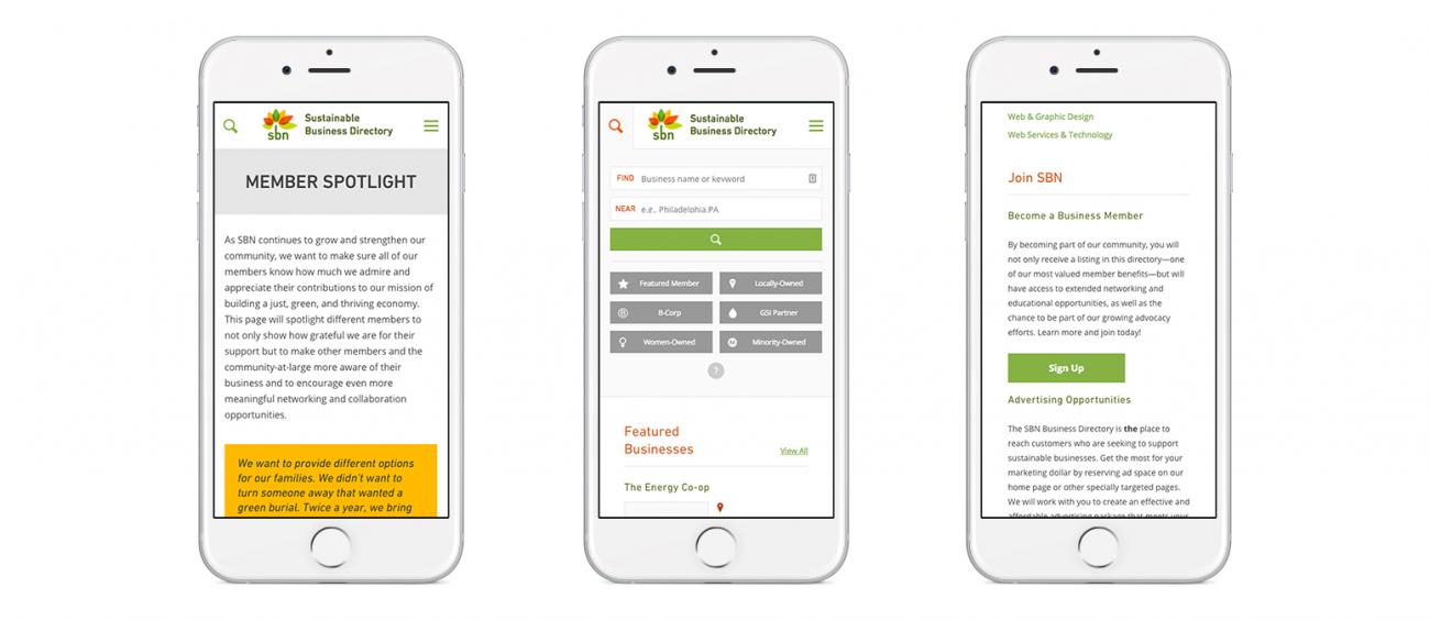 Mobile versions of the SBN member directory